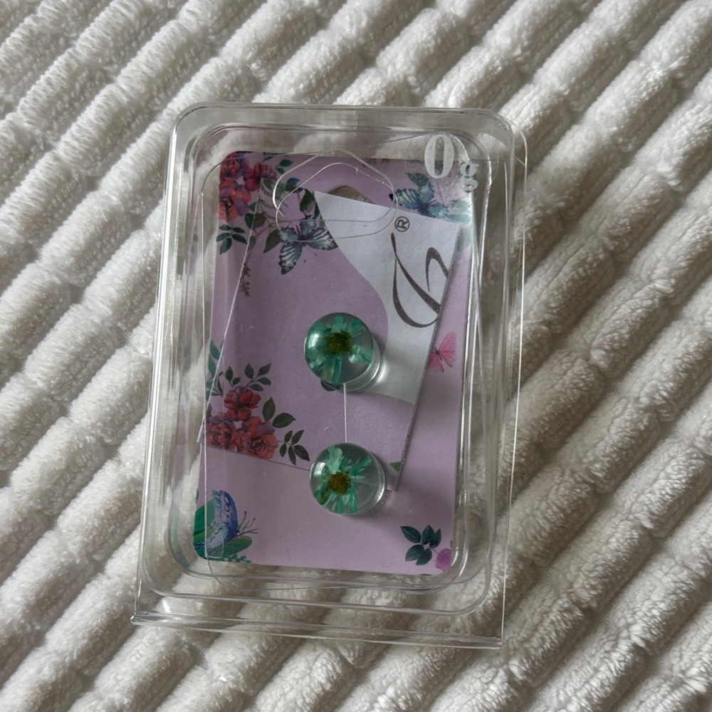Floral Green and Blue Plugs